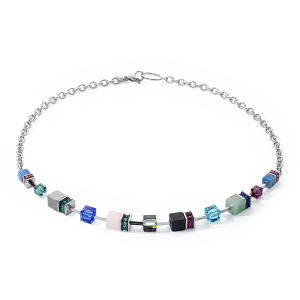 GeoCUBE® Iconic Precious Chain necklace silver-multicolour