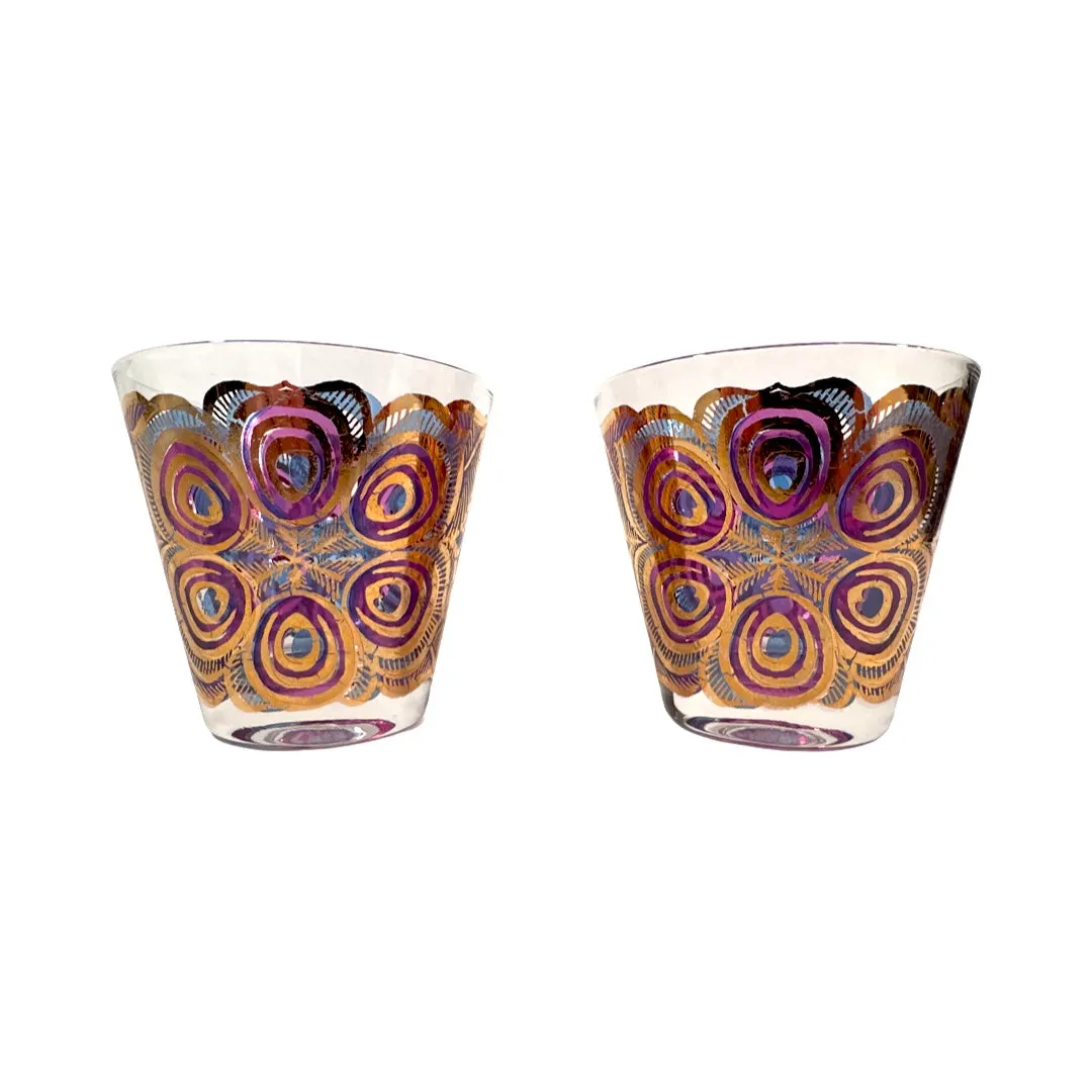 Georges Briard Signed Mid-Century Peacock Glasses (Set of 2)