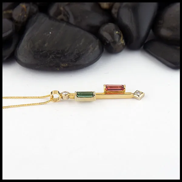 Gold & Tourmaline Pendant