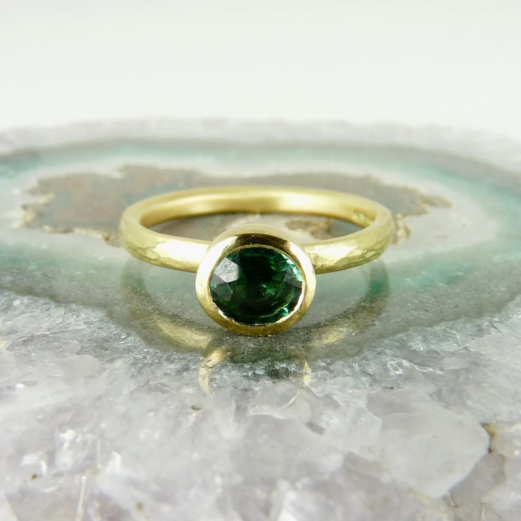 Green Tourmaline 18ct Gold Ring