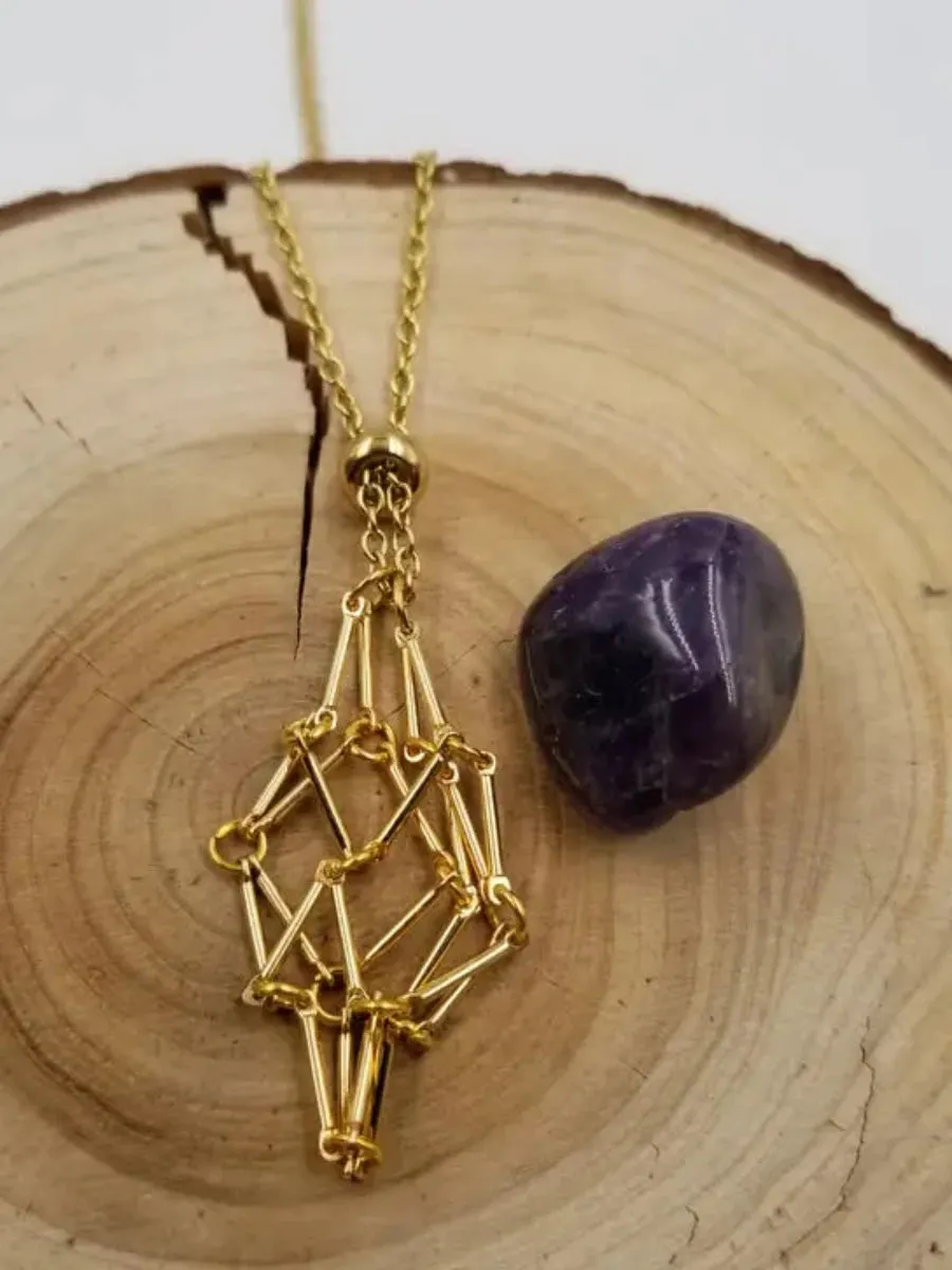 Interchangeable Stone Cage Necklace