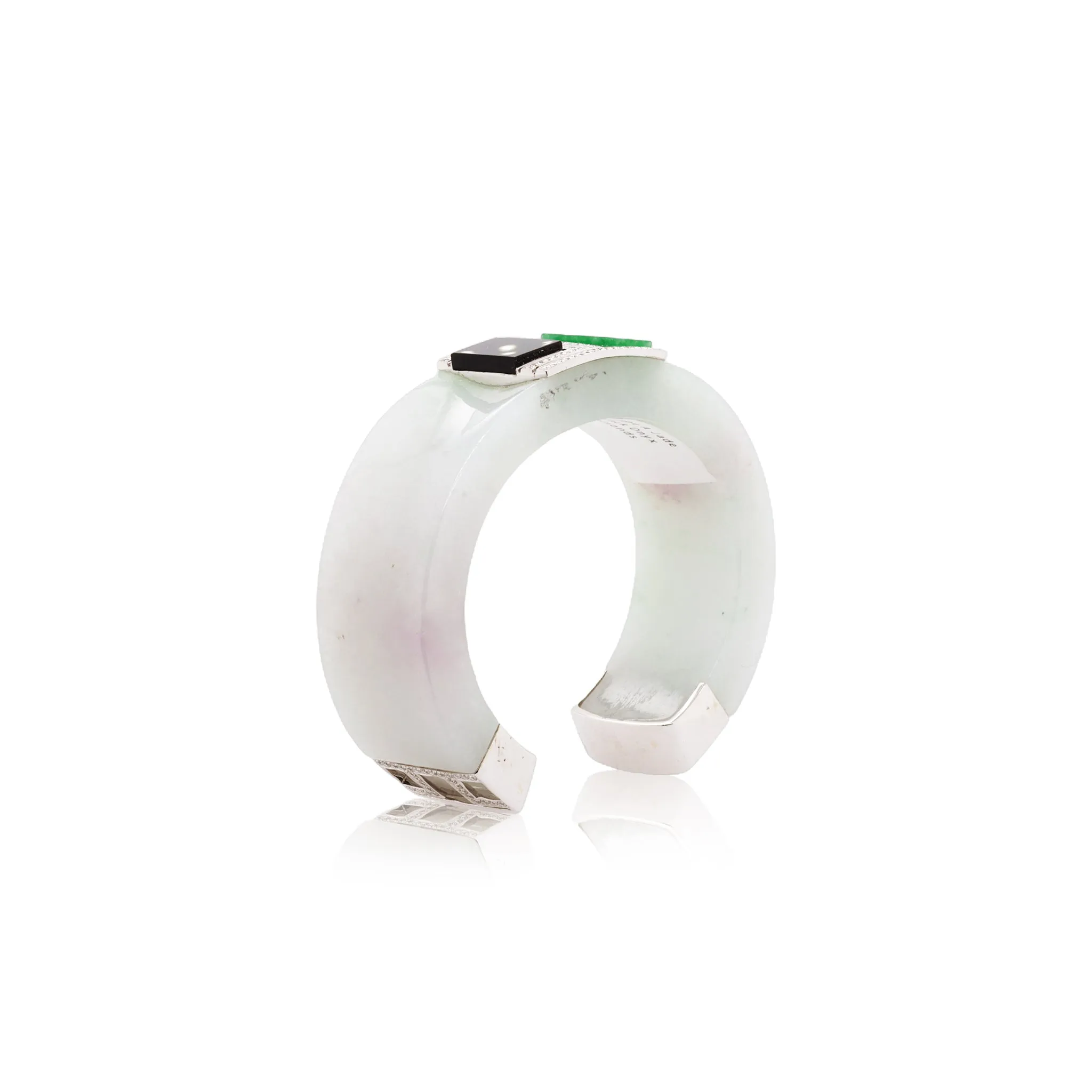 Jade Black Onyx & Diamonds Bangle