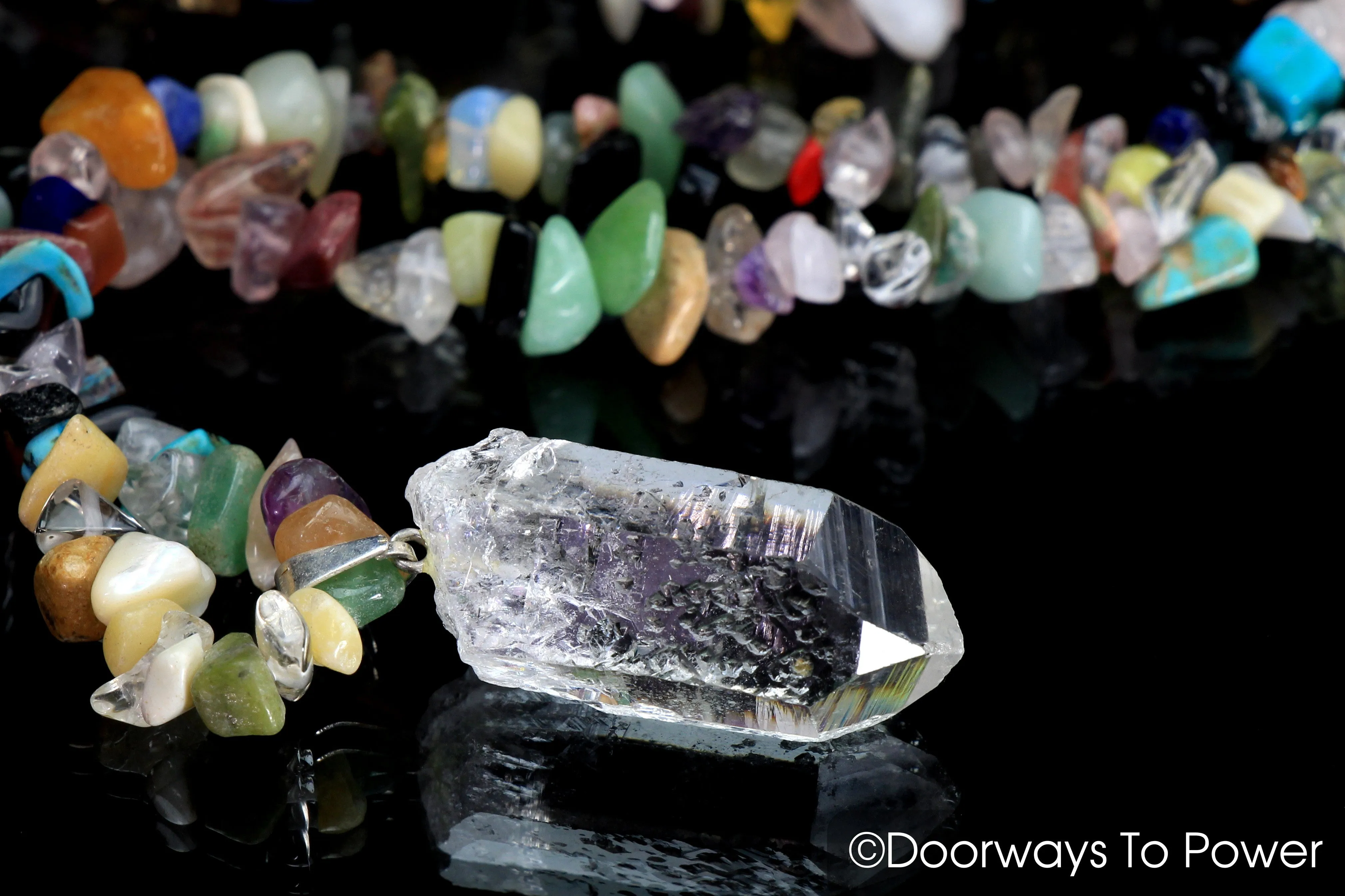 John of God Blessed Chakra Lemurian Crystal Necklace w/ Record Keepers & Starbrary's