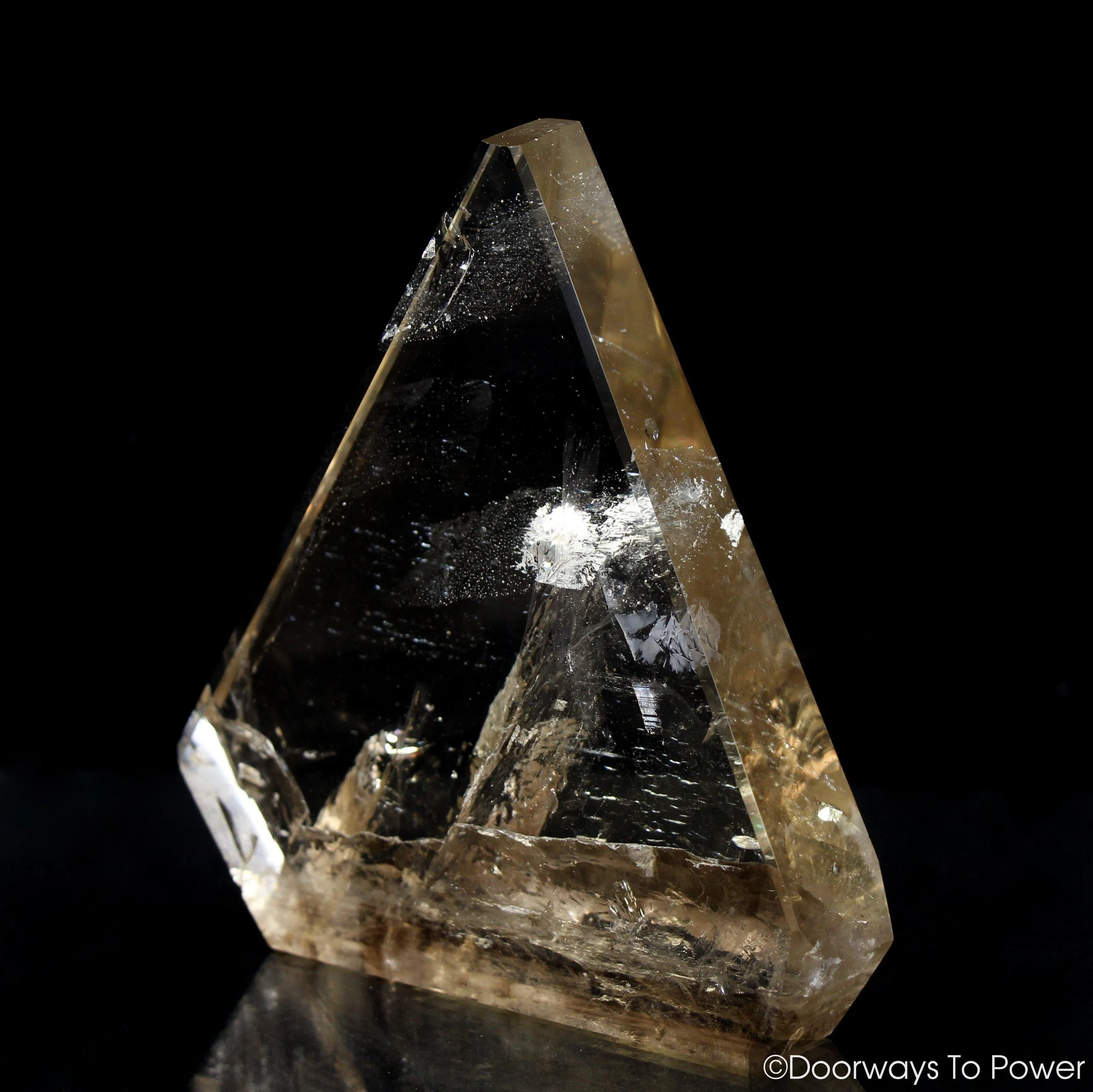 John of God Citrine Casa Crystal Triangle Sculpture 'Abundance'