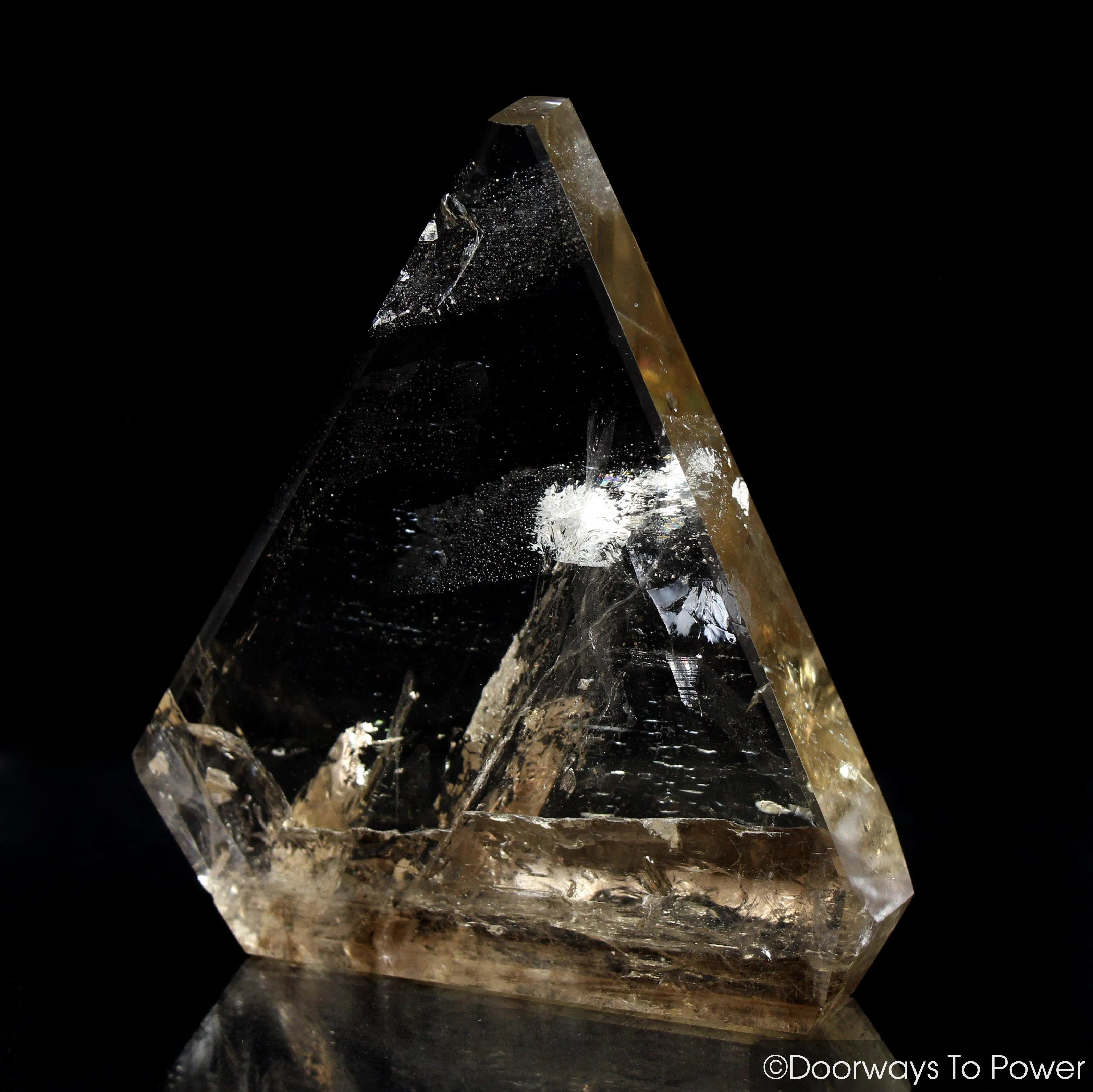 John of God Citrine Casa Crystal Triangle Sculpture 'Abundance'