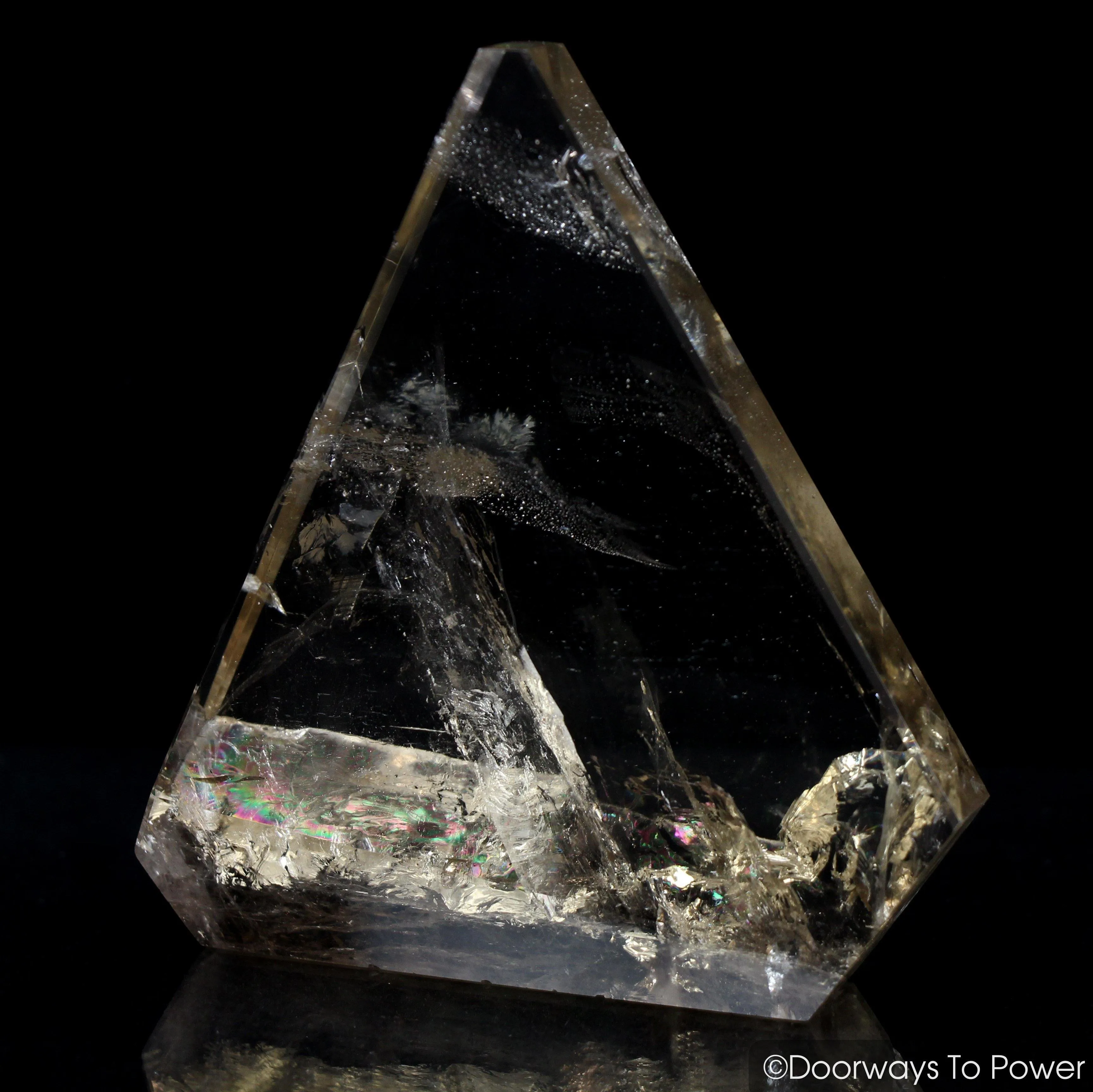 John of God Citrine Casa Crystal Triangle Sculpture 'Abundance'