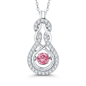 KATARINA Diamond and Pink Sapphire Fashion Pendant Necklace (3/8 cttw)