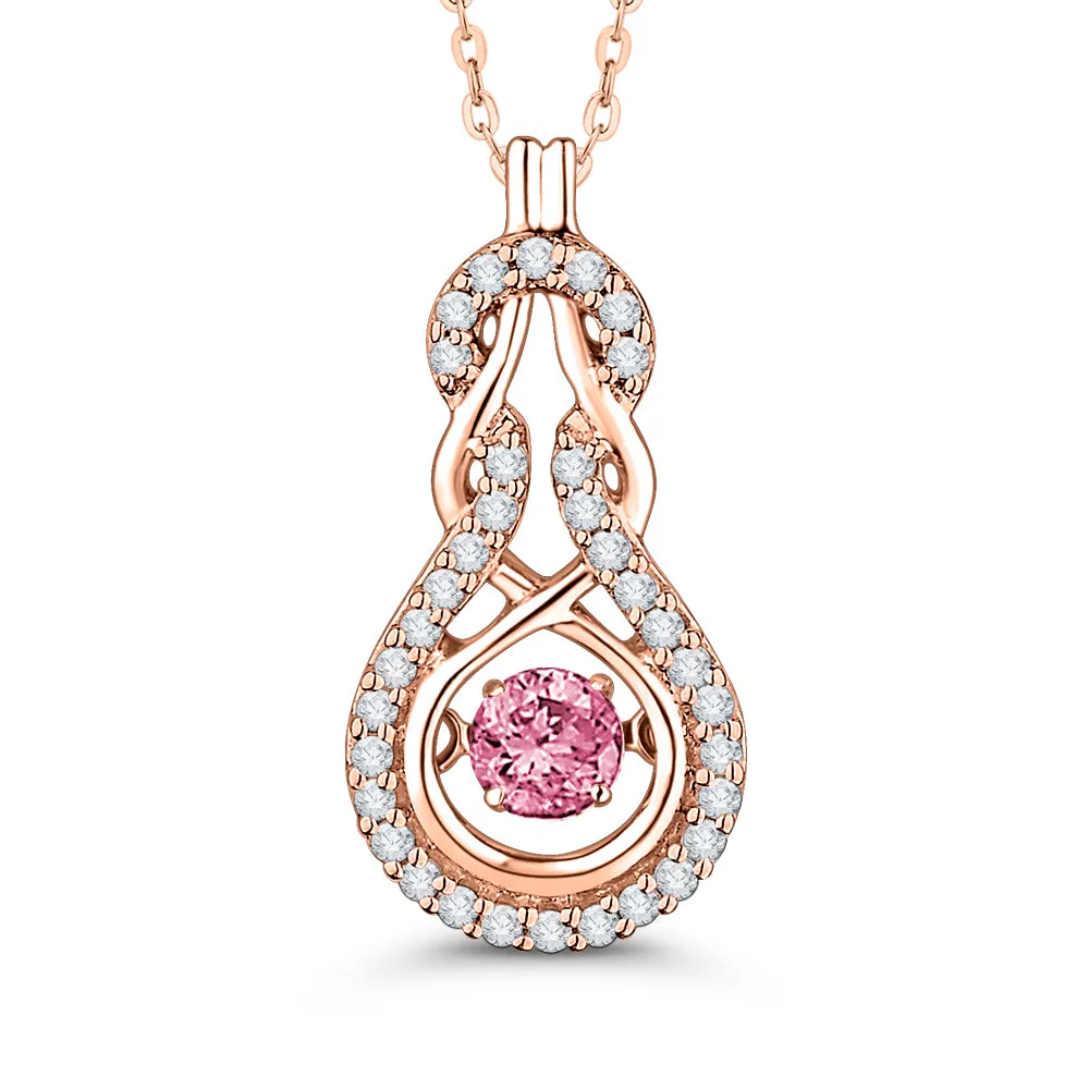 KATARINA Diamond and Pink Sapphire Fashion Pendant Necklace (3/8 cttw)