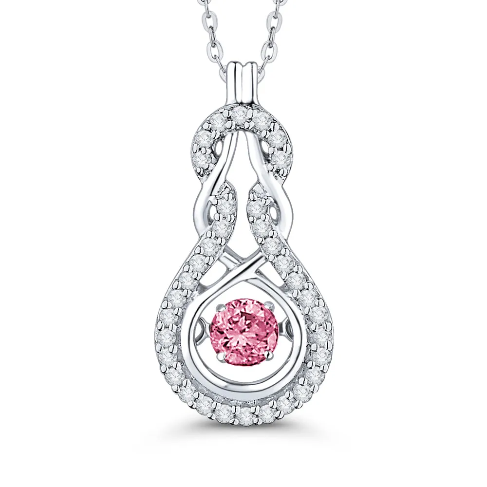 KATARINA Diamond and Pink Sapphire Fashion Pendant Necklace (3/8 cttw)