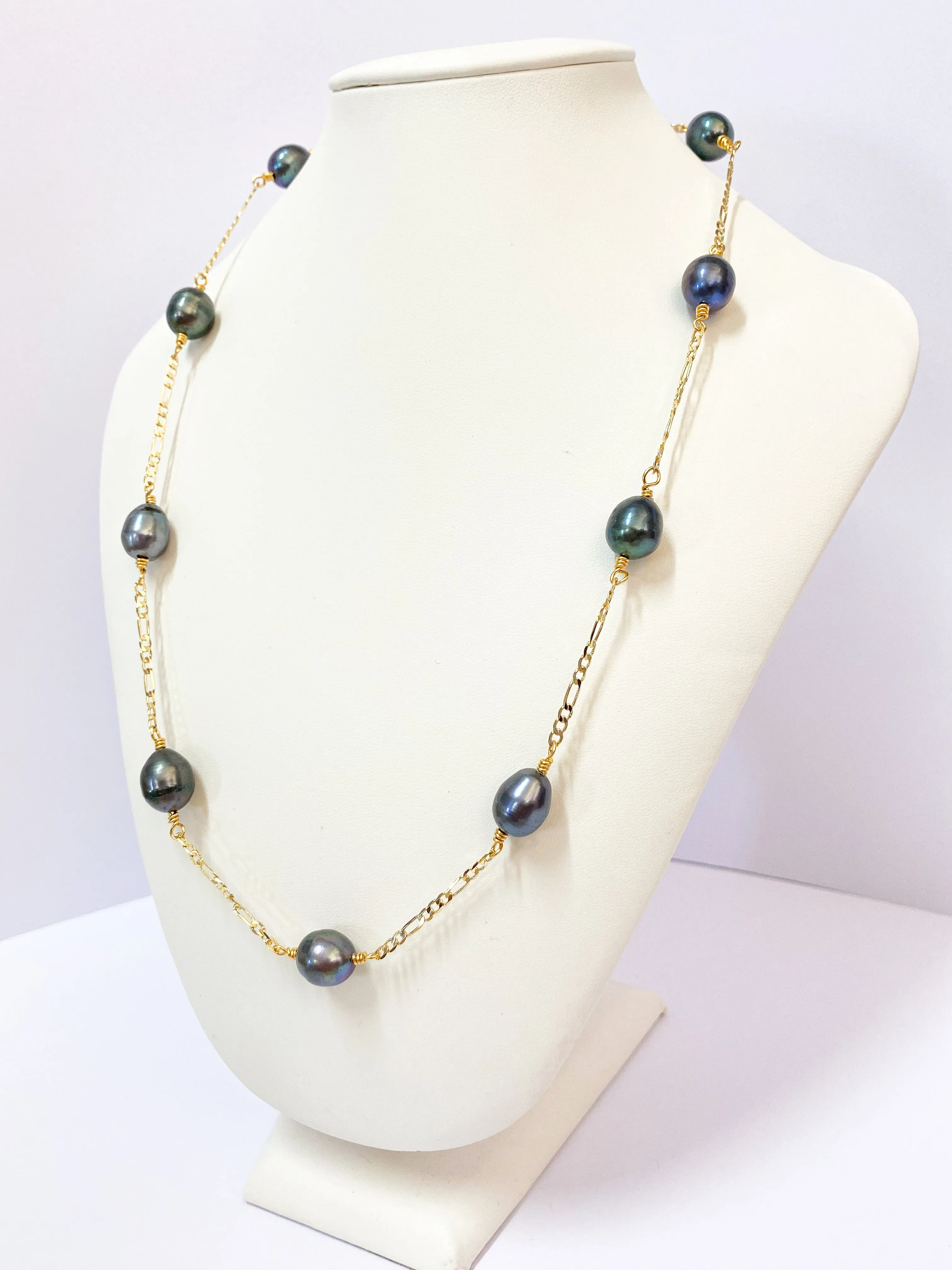 LEILANI - (10-12mm) Genuine Tahitian Pearl Necklace