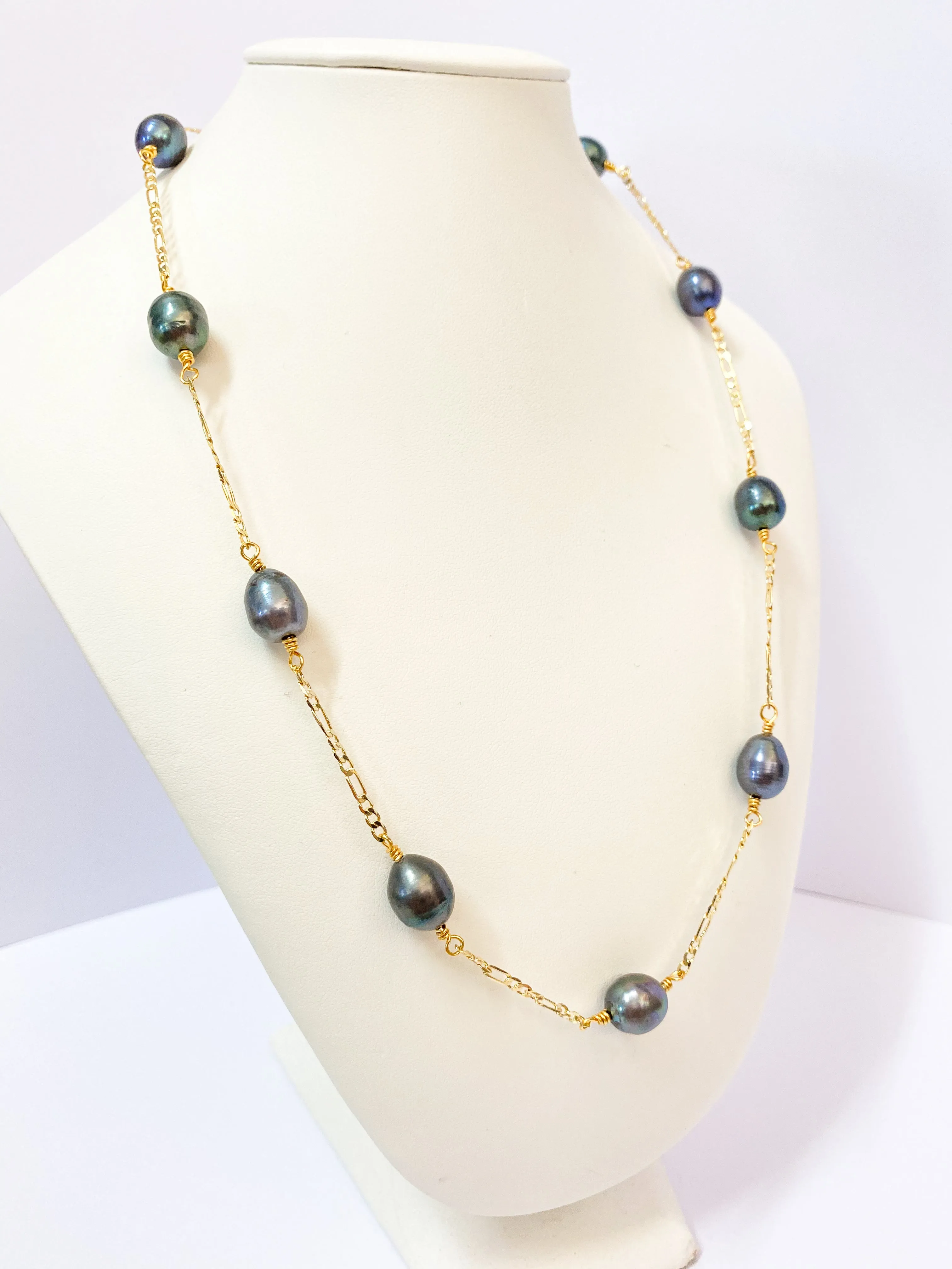 LEILANI - (10-12mm) Genuine Tahitian Pearl Necklace