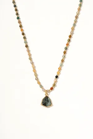 Lyra Indian Agate Pendant Necklace