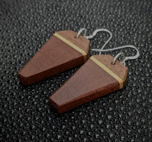 Mahogany Coffin Dangle Earrings