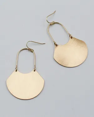 Matte Metal Fan Shaped Earrings