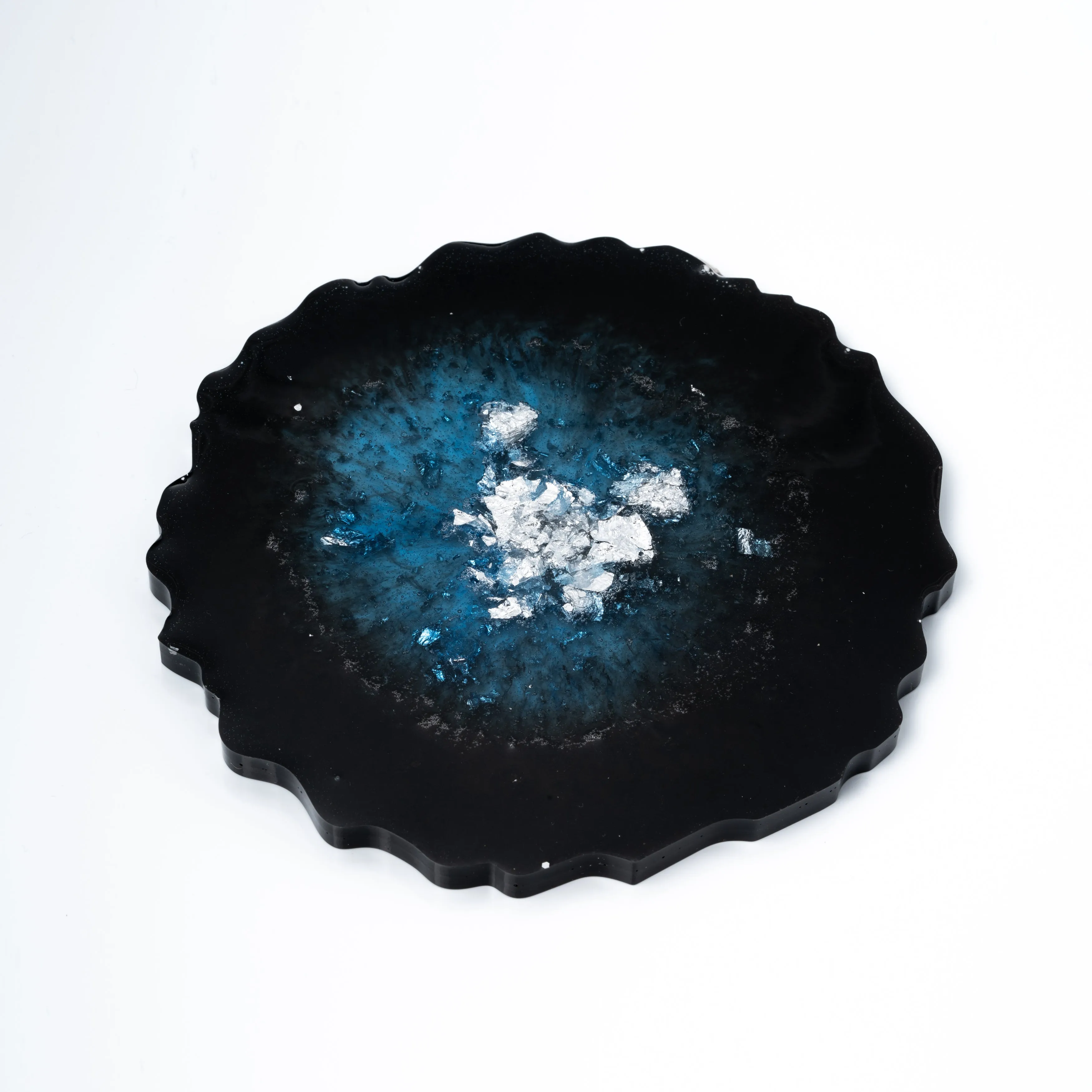 Midnight Blue Geode Cocktail Coaster Set