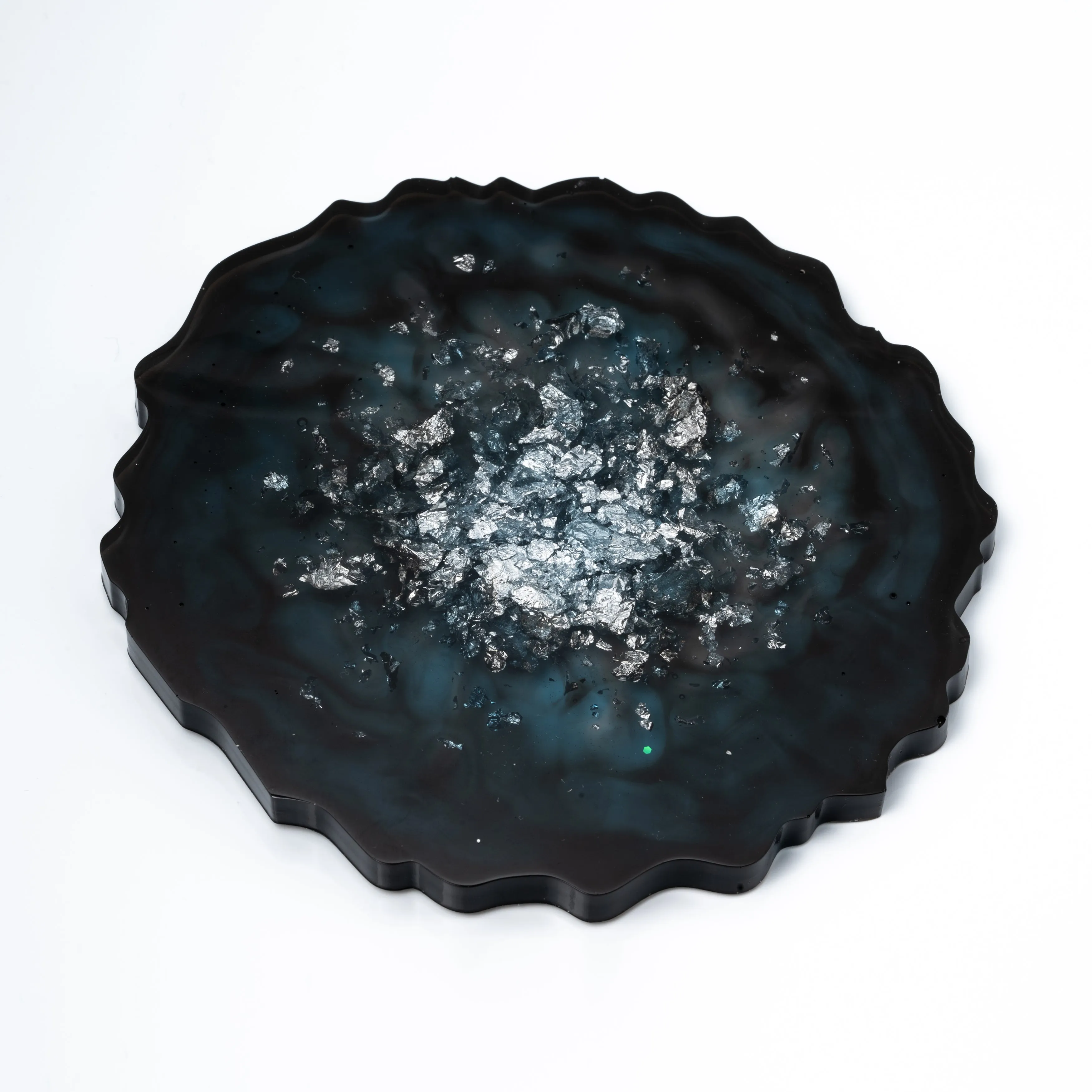 Midnight Blue Geode Cocktail Coaster Set