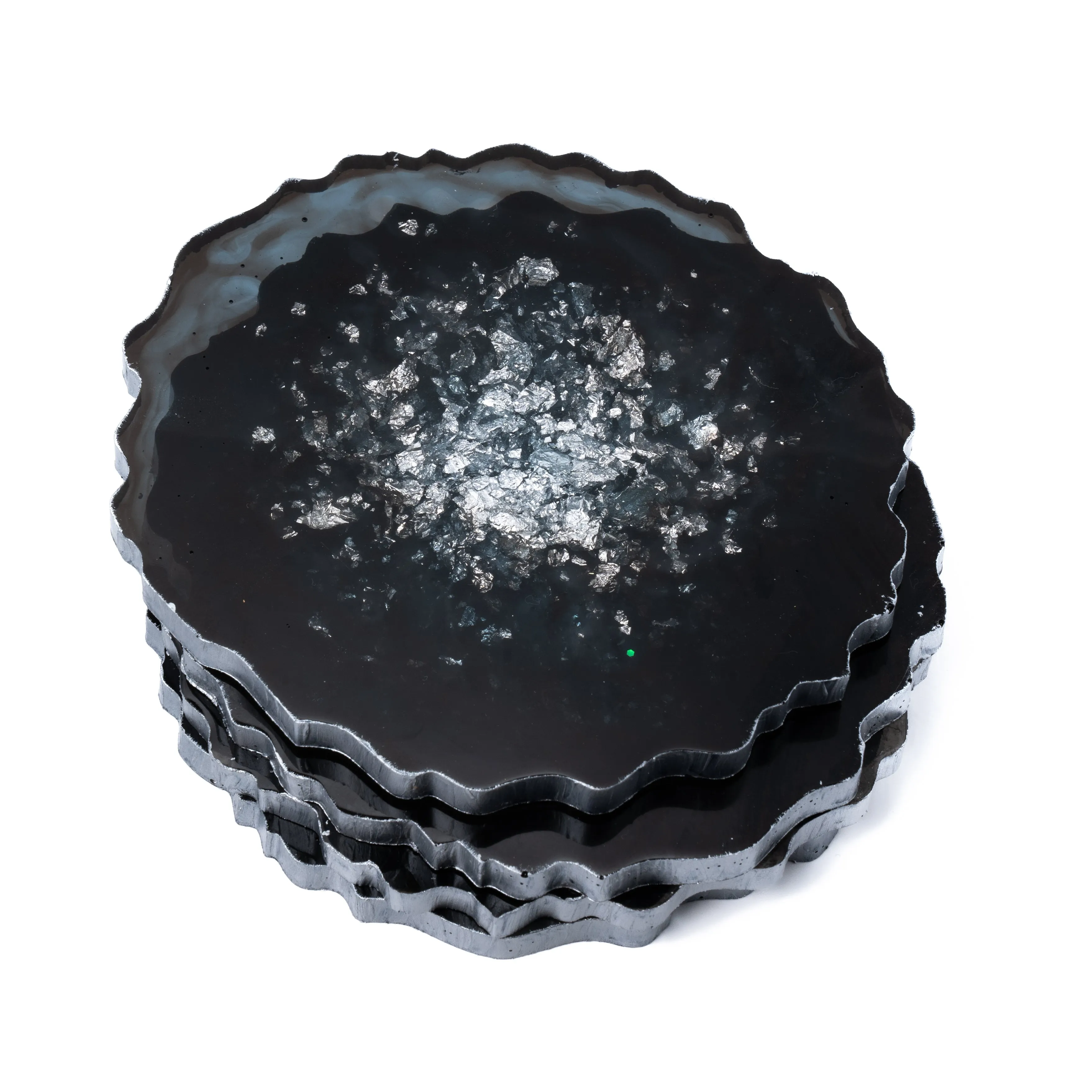 Midnight Blue Geode Cocktail Coaster Set