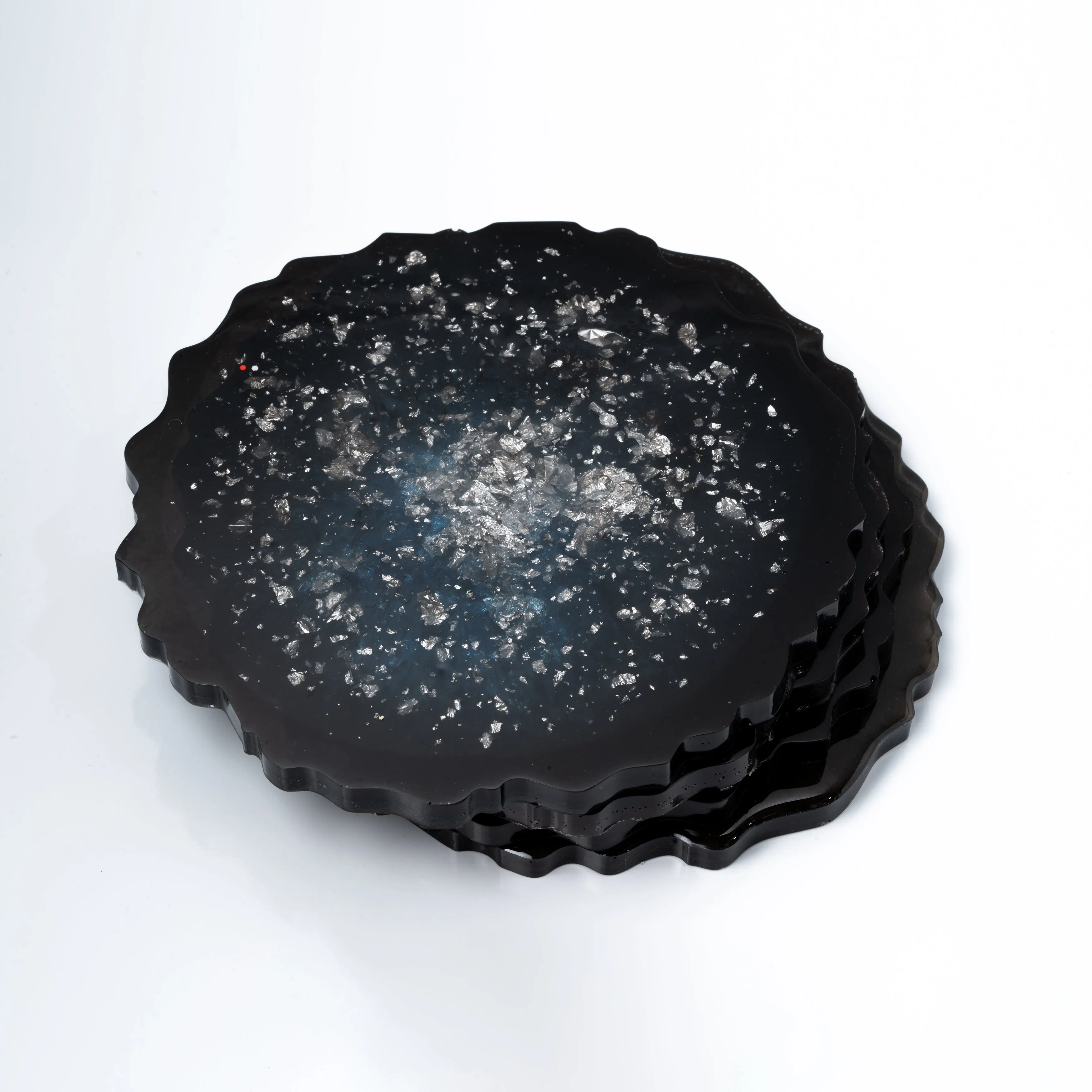 Midnight Blue Geode Cocktail Coaster Set