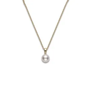 Mikimoto 18K Yellow Gold Cultured Akoya Pearl Pendant Necklace