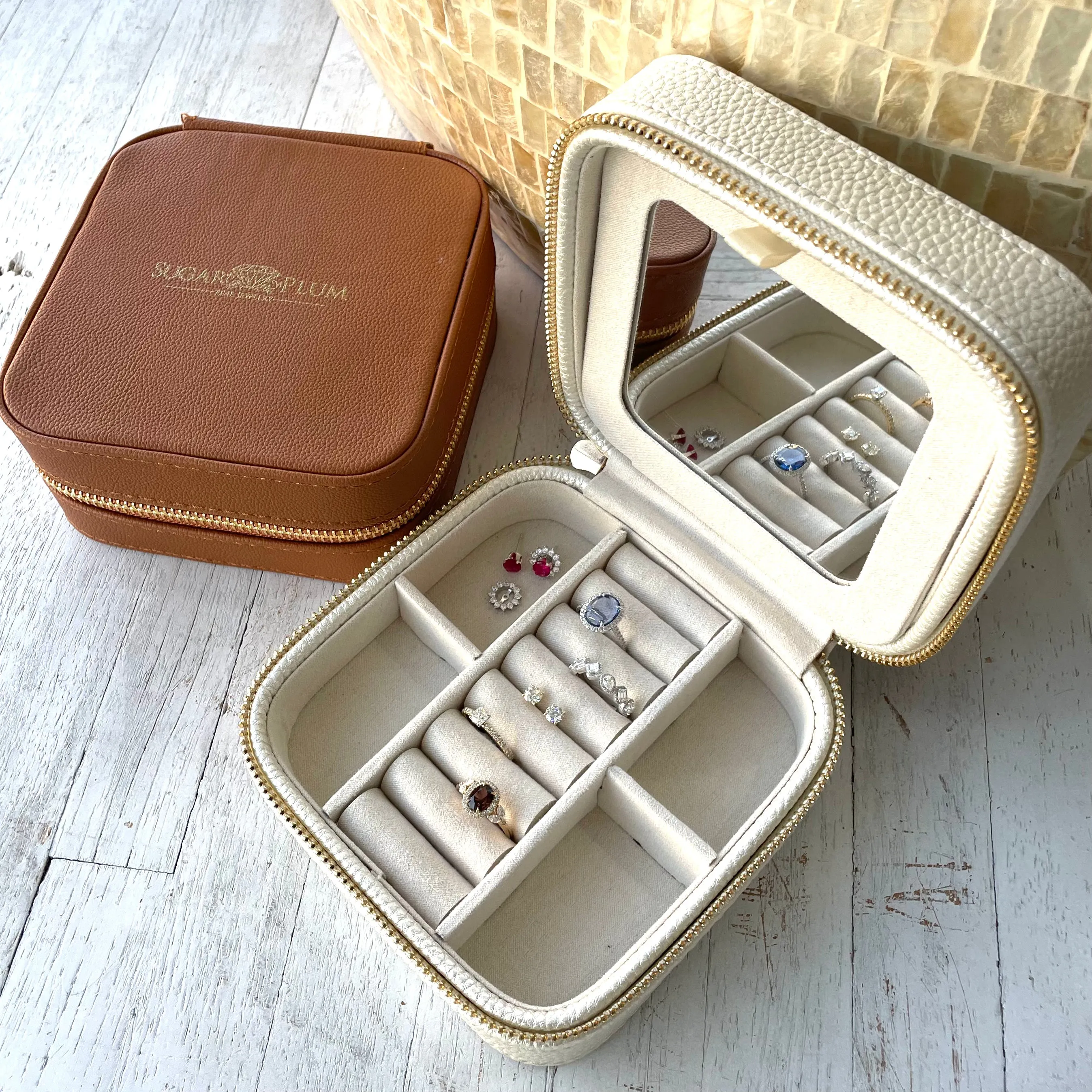 Mirrored Jewelry Travel Case