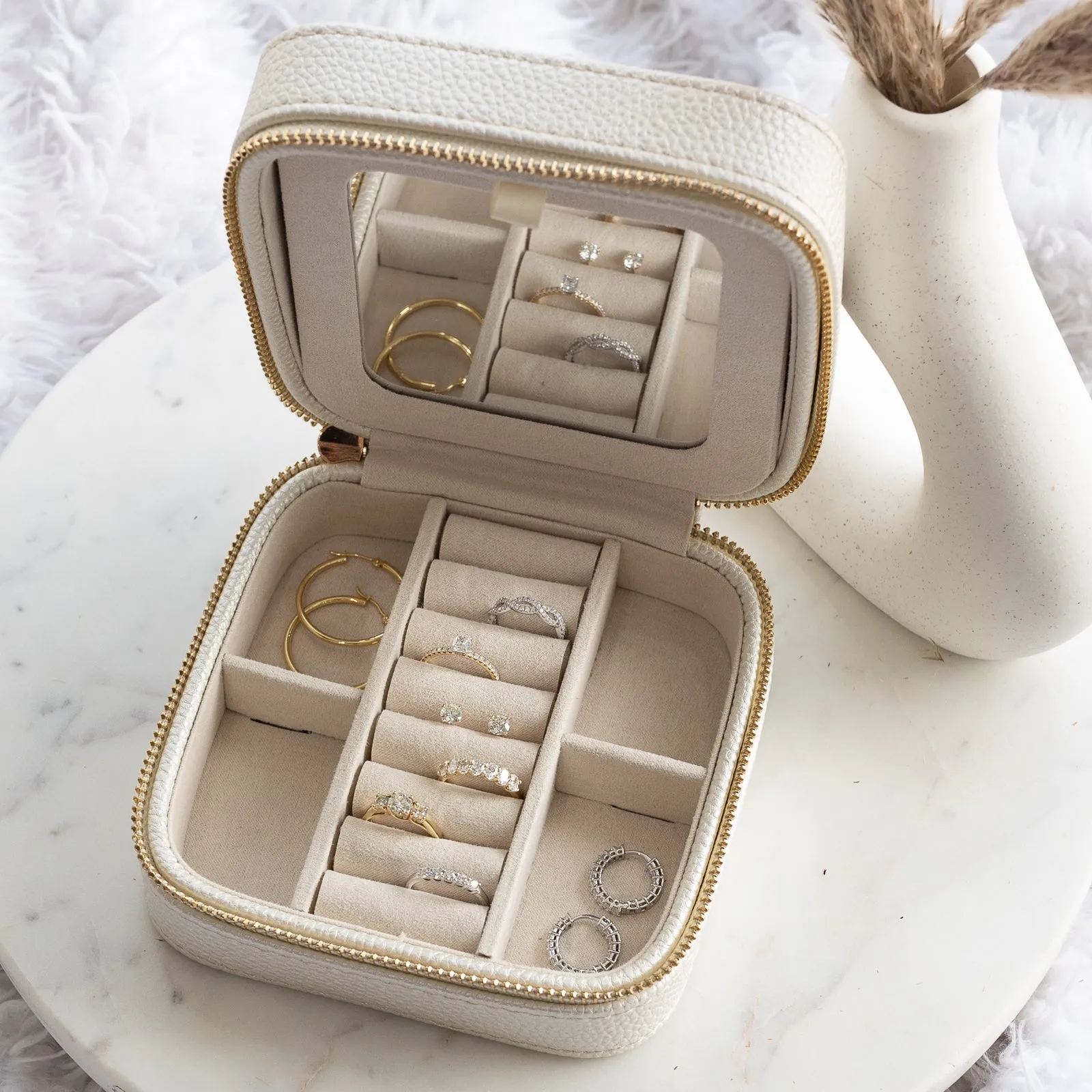 Mirrored Jewelry Travel Case