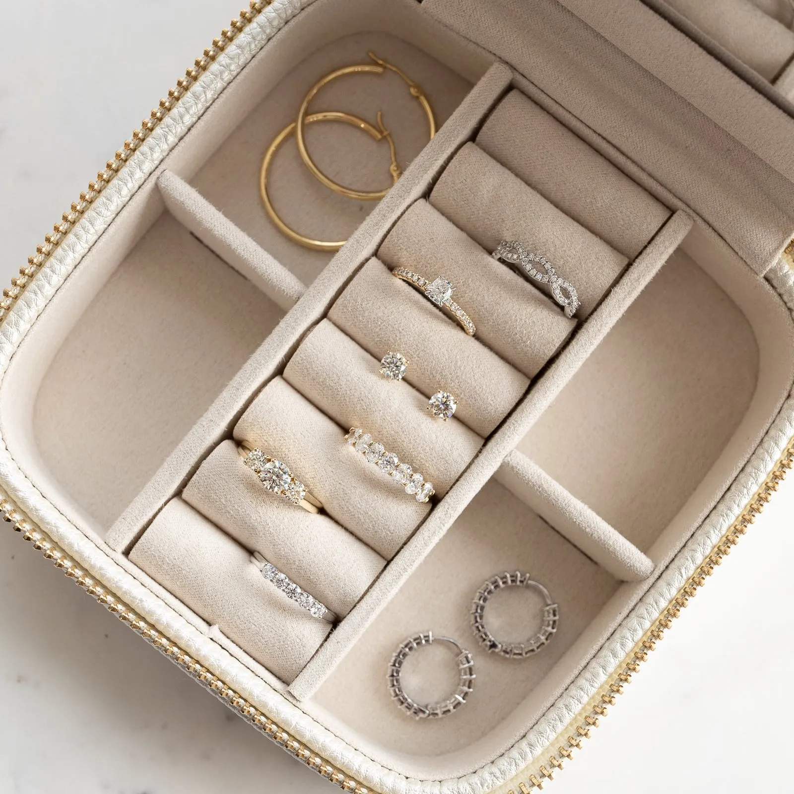 Mirrored Jewelry Travel Case