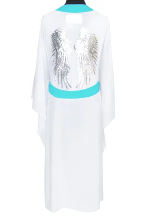 Monochrome - White Kimono Wings (Turquoise)