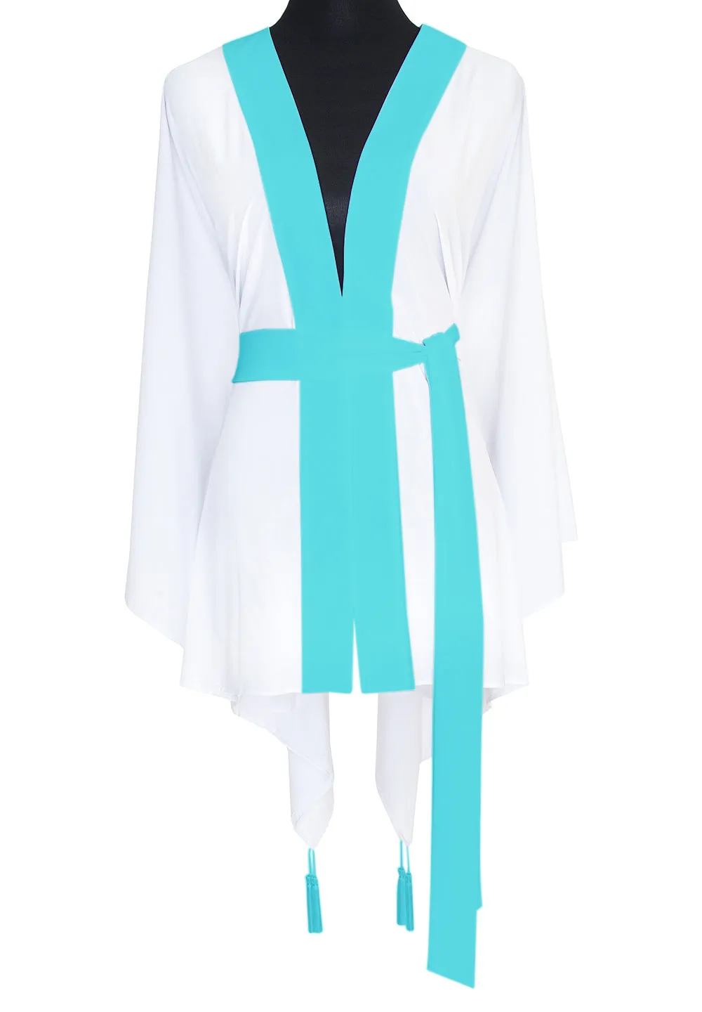 Monochrome - White Kimono Wings (Turquoise)