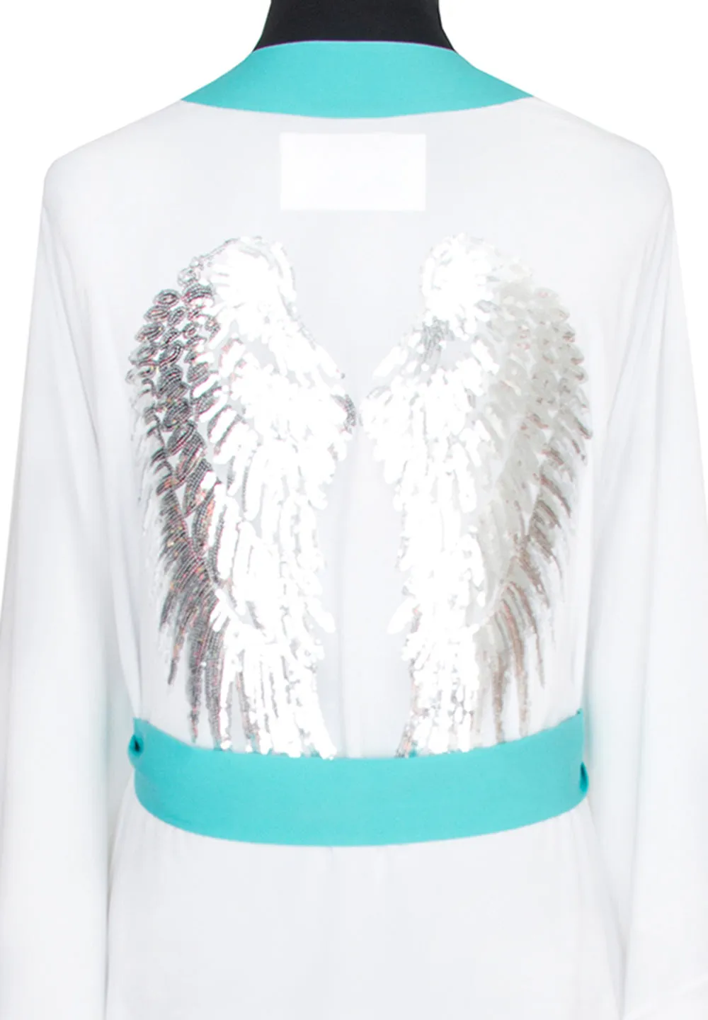 Monochrome - White Kimono Wings (Turquoise)