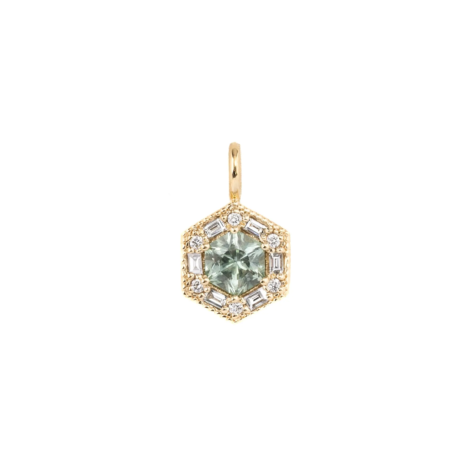 Montana Sapphire Lila Charm 14K Yellow Gold