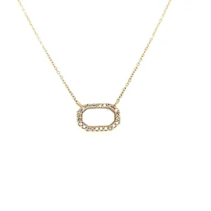 Mother of Pearl & Diamond Halo Necklace (I5939)