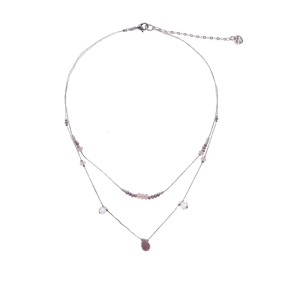 Nakamol Delicate Silver Gemstone Layered Necklace