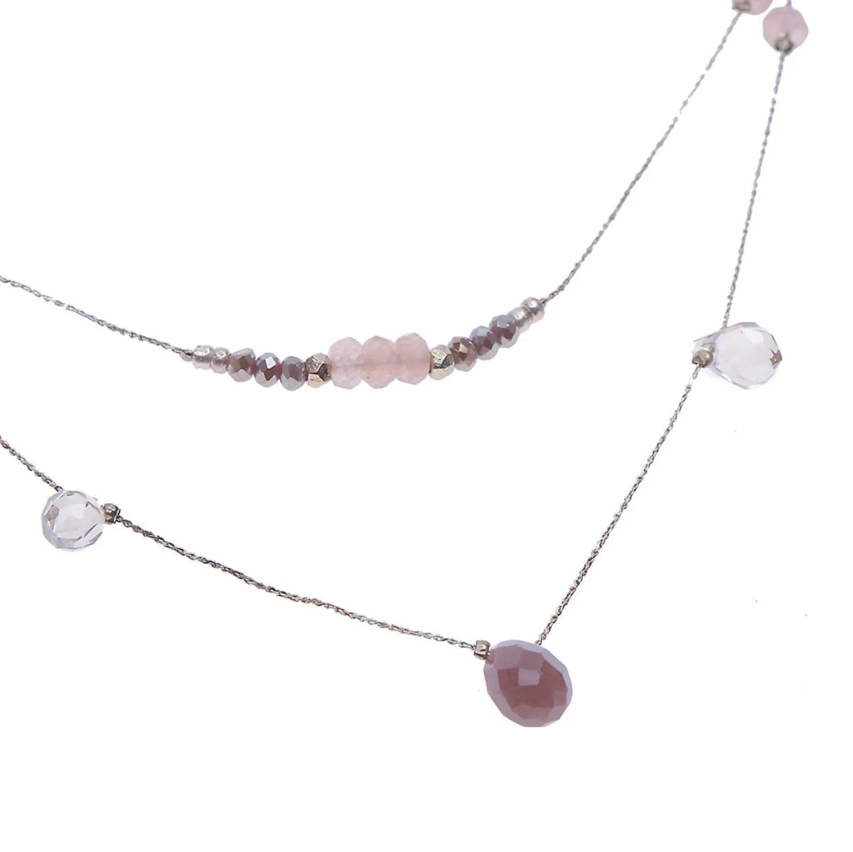 Nakamol Delicate Silver Gemstone Layered Necklace