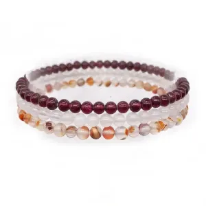 Natural Garnet Vitality Beaded Bracelet