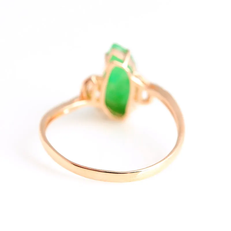 Natural Jade Ring Jadeite Gold Ring RG59