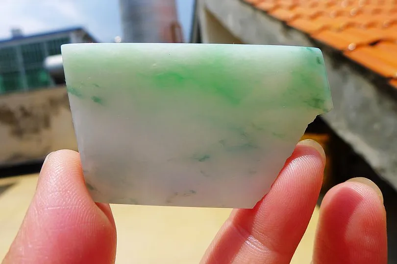 Natural Jade Rough Jadeite Raw (23g,5.1X3.2X0.45cm)