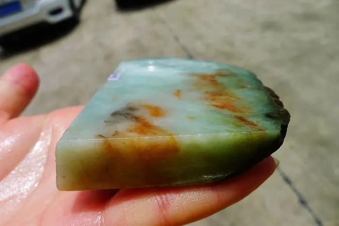 Natural Jade Rough Jadeite Raw (302g,10.6X7X1.6cm)