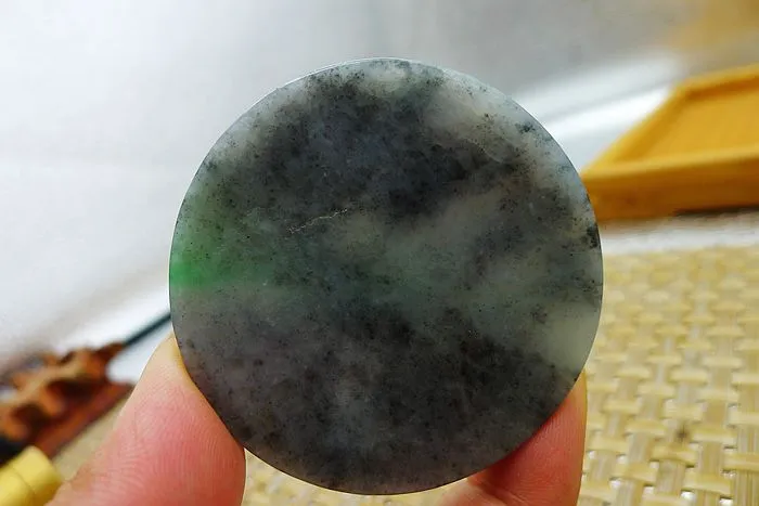 Natural Jade Rough Jadeite Raw (47g,5.1X5.1X0.6cm)