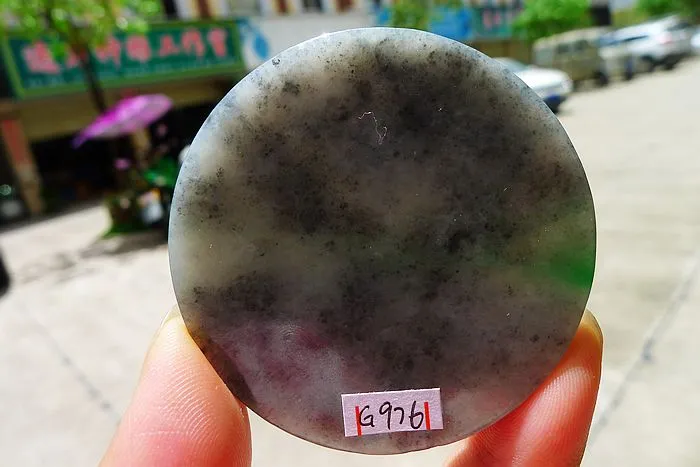 Natural Jade Rough Jadeite Raw (47g,5.1X5.1X0.6cm)