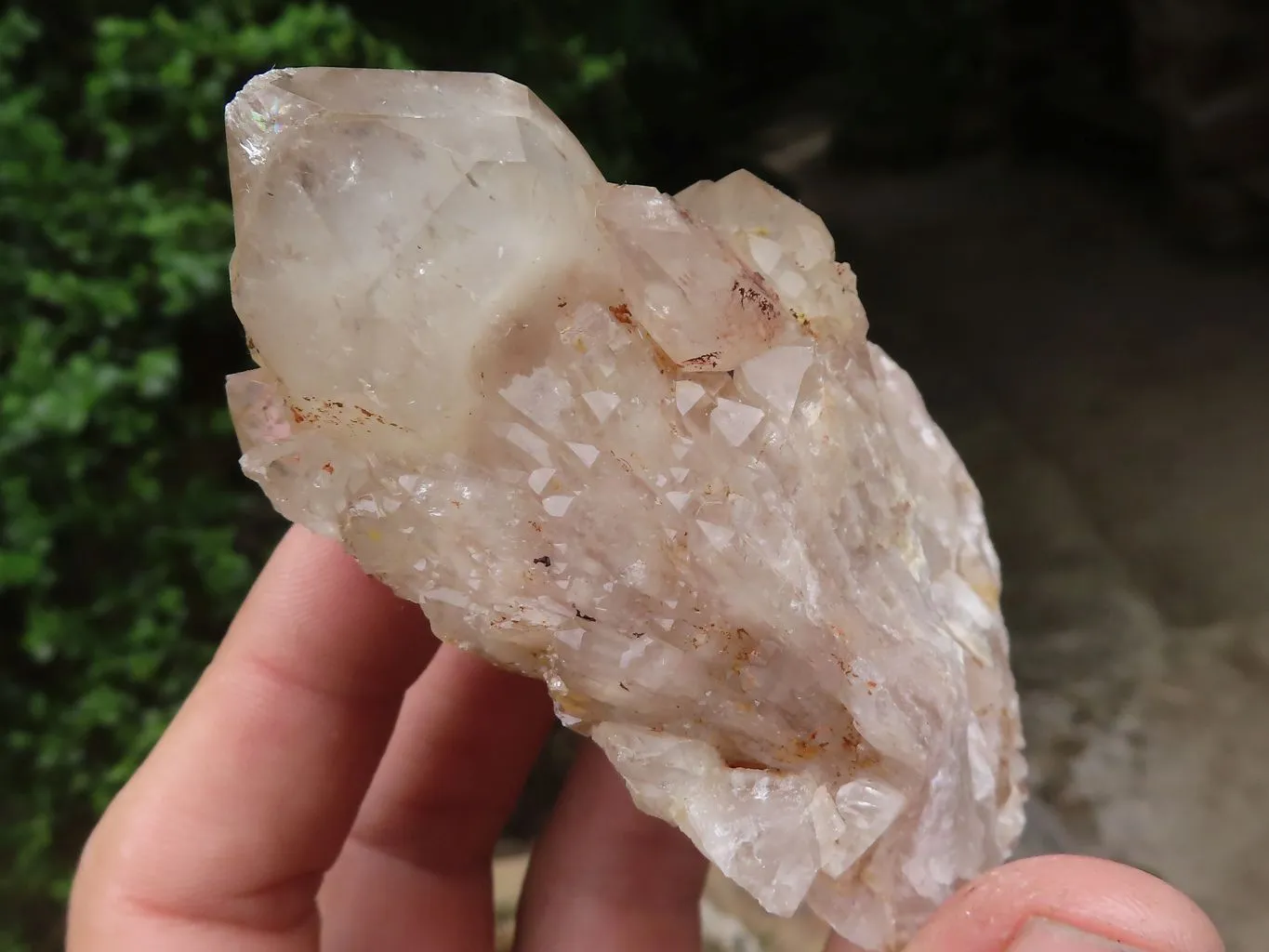 Natural Smokey Cascading Phantom Quartz Clusters x 6 From Luena, Congo