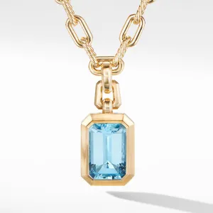 Novella Pendant in 18K Yellow Gold with Blue Topaz