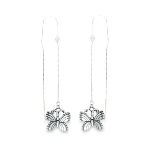 P413 Butterfly Long Earrings