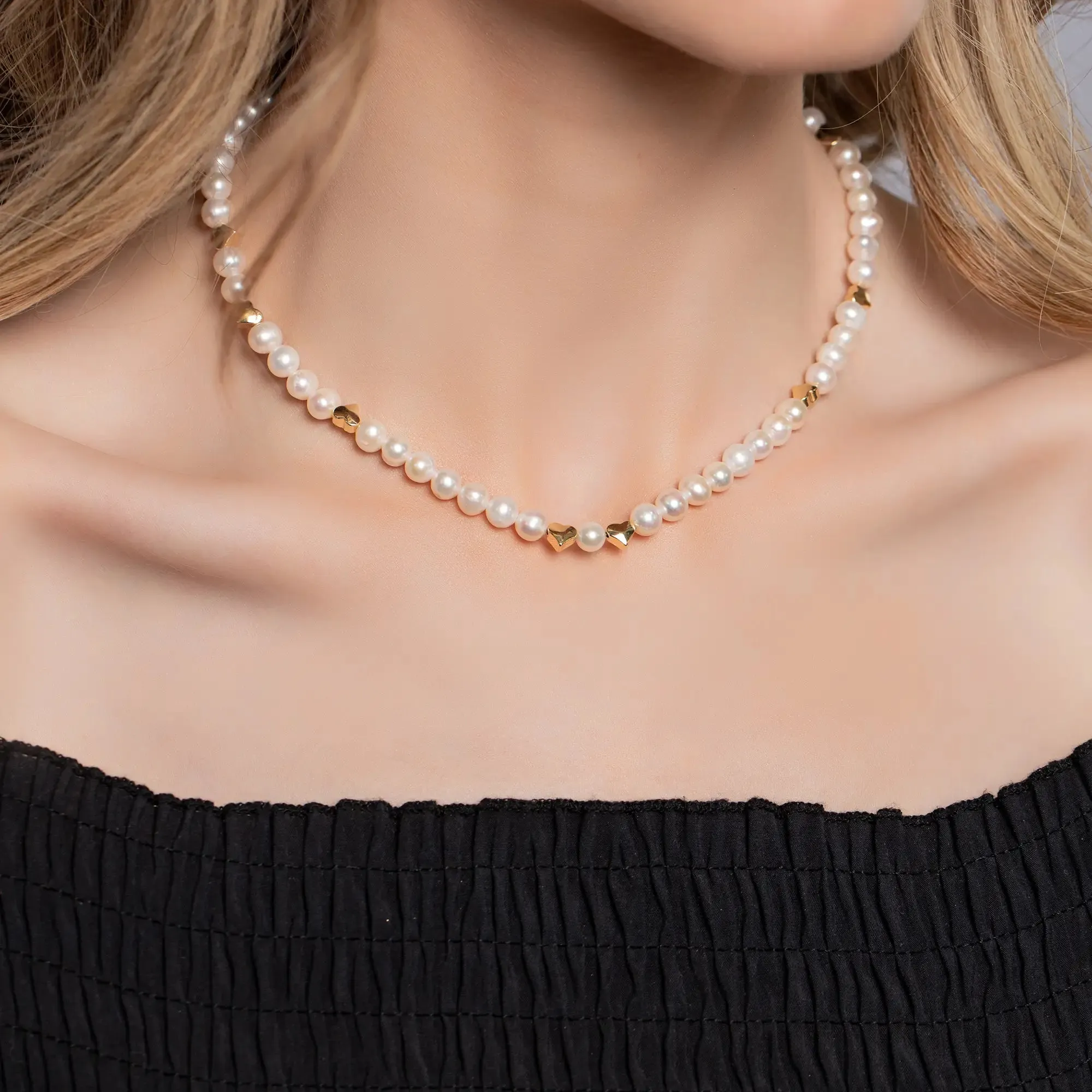 Pearl and Heart Necklace