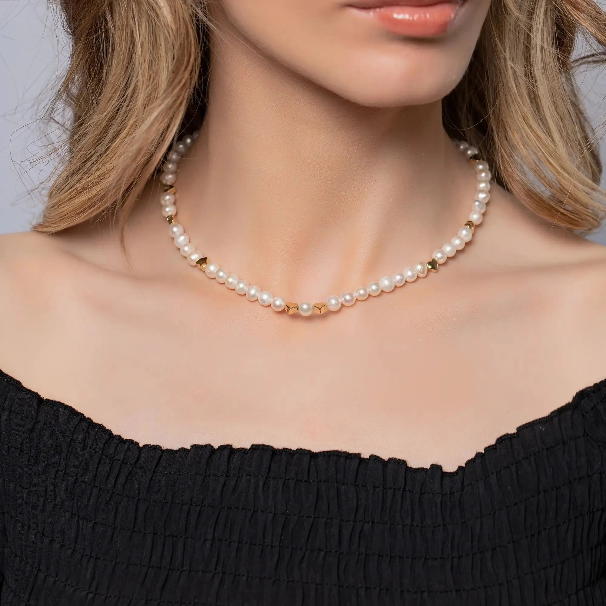 Pearl and Heart Necklace