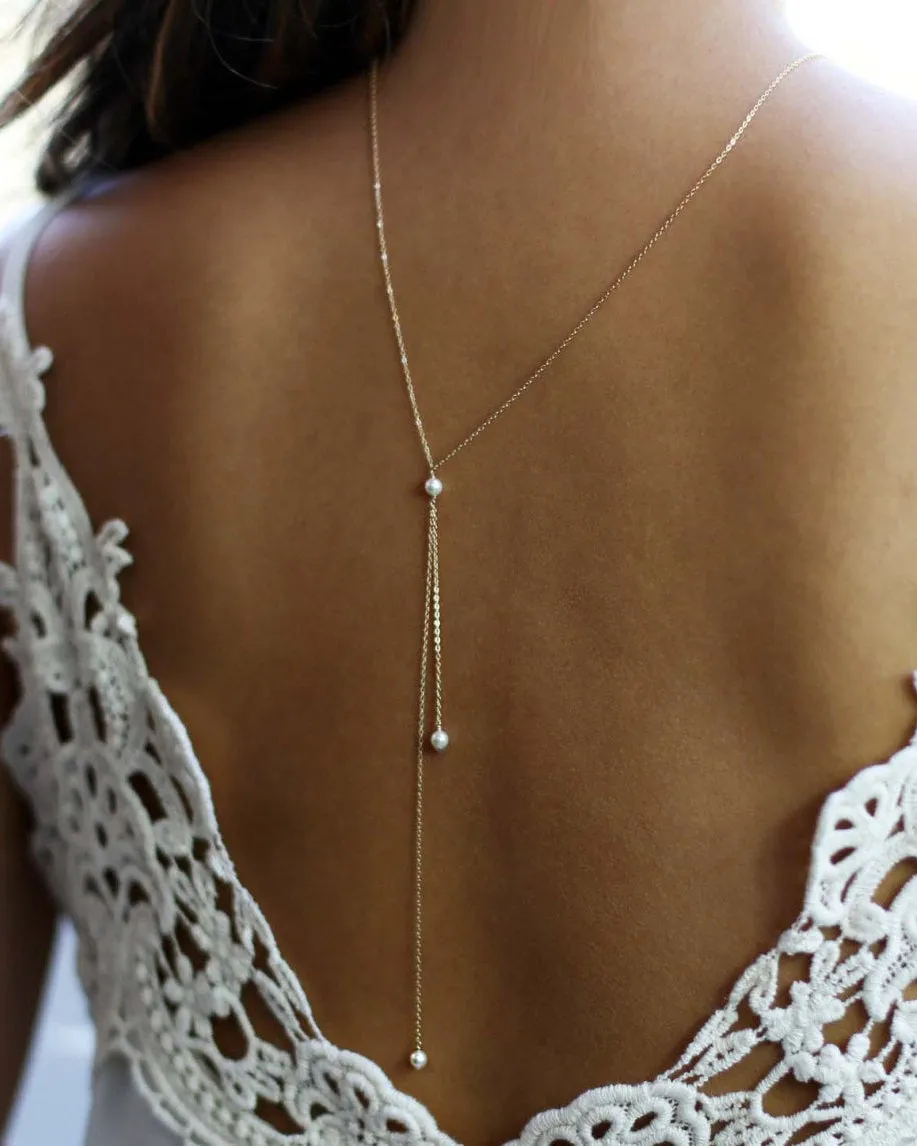 Pearl II Back Necklace