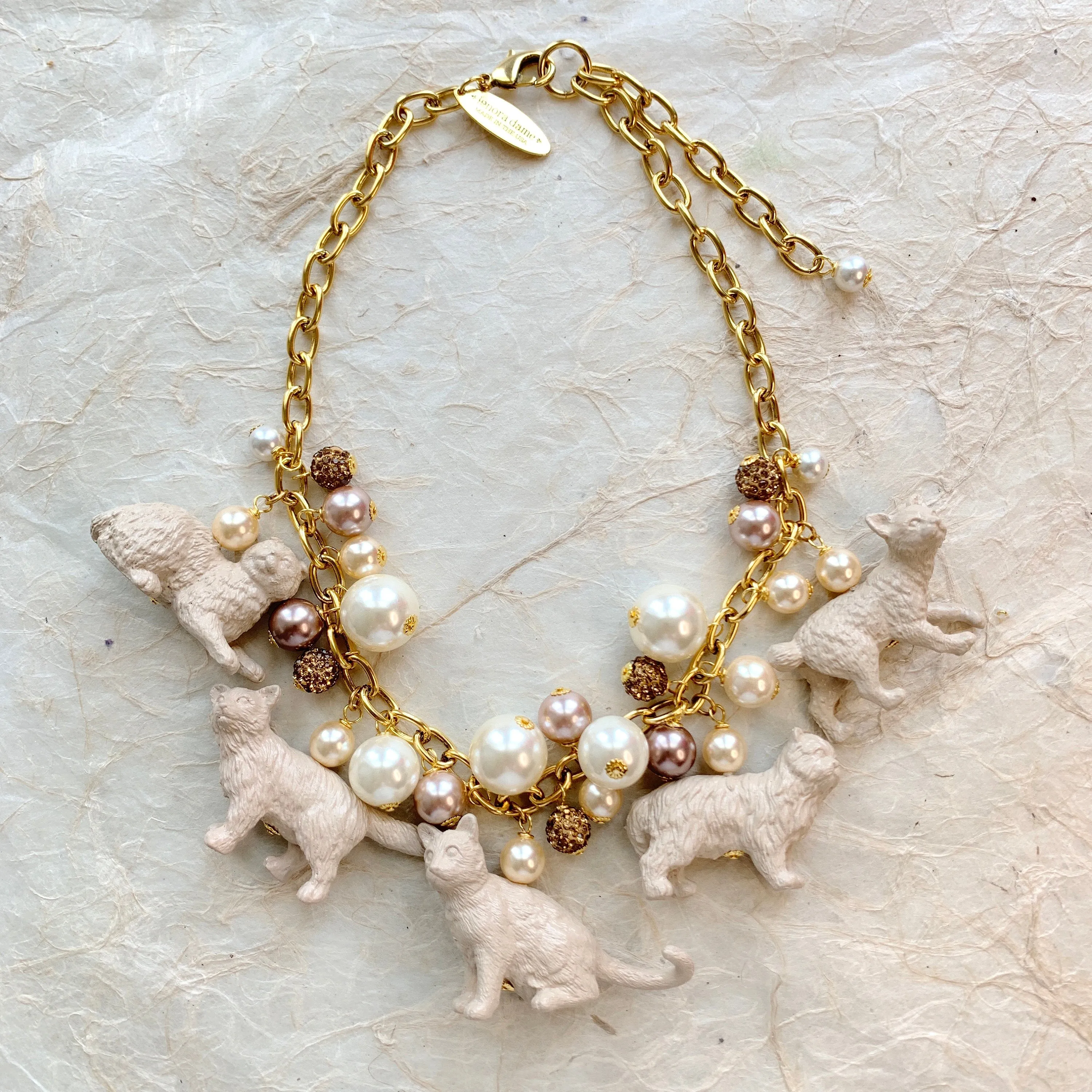 Pearl Must Love Cats Necklace