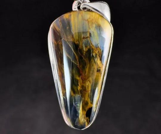 PIETERSITE Crystal Pendant - Top Grade AA, Sterling Silver - Fine Jewelry, Healing Crystals and Stones, 54155