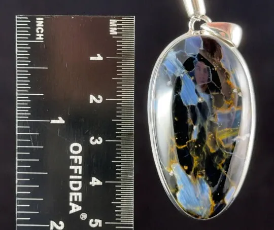 PIETERSITE Crystal Pendant - Top Grade AA, Sterling Silver, Oval - Fine Jewelry, Healing Crystals and Stones, 54142