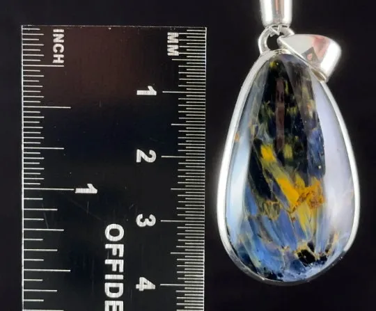 PIETERSITE Crystal Pendant - Top Grade AA, Sterling Silver, Teardrop - Fine Jewelry, Healing Crystals and Stones, 54153