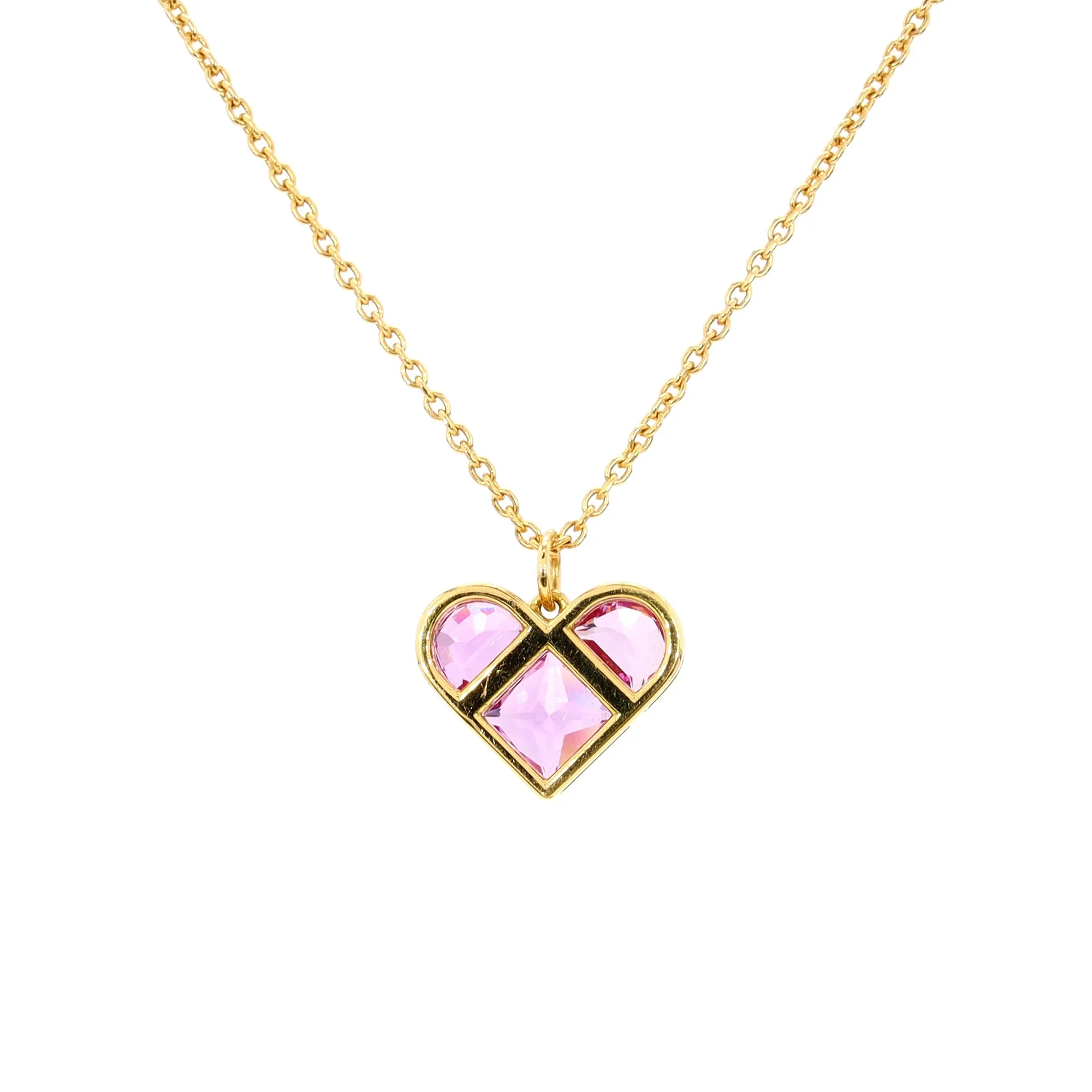 Pink Sapphire Heart Pendant Necklace